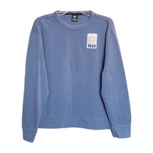 Nike SB Sweater Striped Patch Logo Indigo Crewneck Pullover Sweatshirt Mens XS